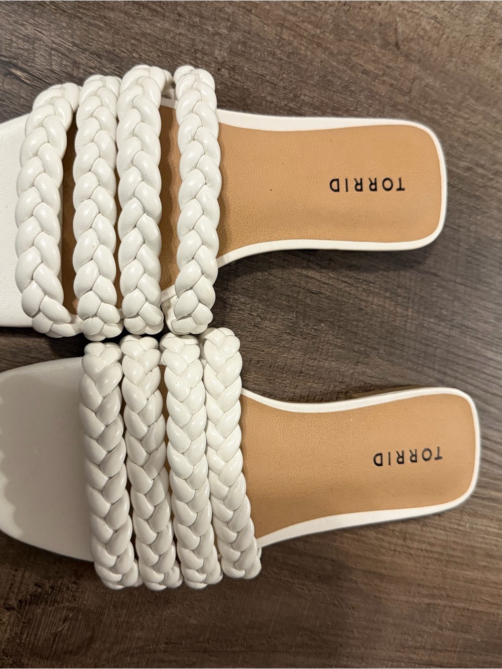 torrid White Braided Multi-Strap Slide Sandals
